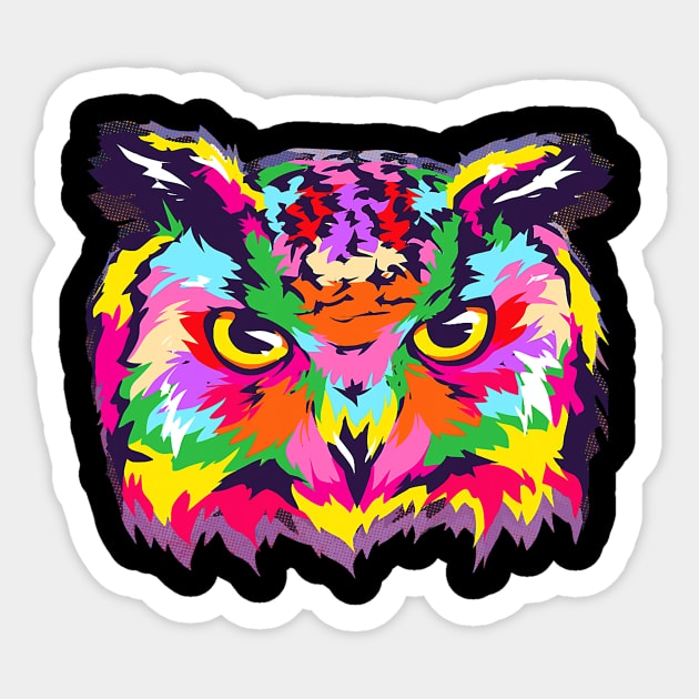 Cute Owl Wildlife Pop Art Animal Owls Lover 262 Sticker by sabrinasimoss